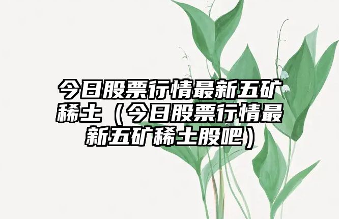 今日股票行情最新五礦稀土（今日股票行情最新五礦稀土股吧）