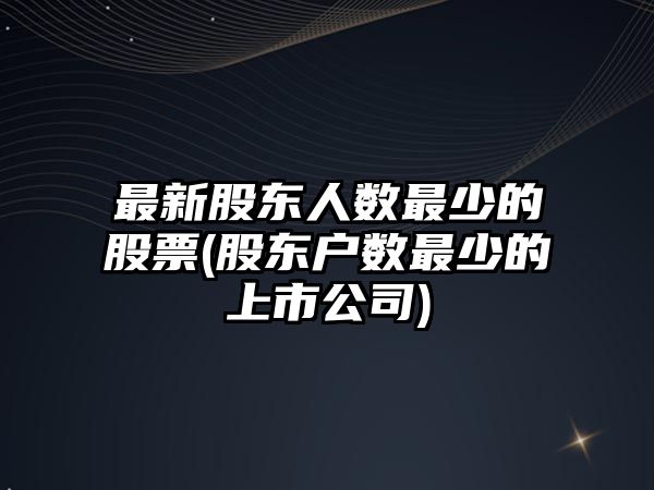 最新股東人數最少的股票(股東戶(hù)數最少的上市公司)