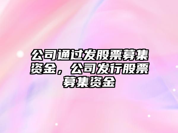 公司通過(guò)發(fā)股票募集資金，公司發(fā)行股票募集資金