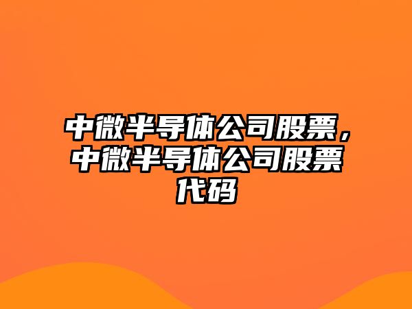 中微半導體公司股票，中微半導體公司股票代碼