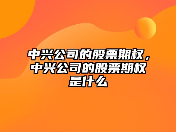 中興公司的股票期權，中興公司的股票期權是什么