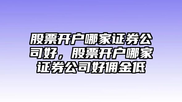 股票開(kāi)戶(hù)哪家證券公司好，股票開(kāi)戶(hù)哪家證券公司好傭金低