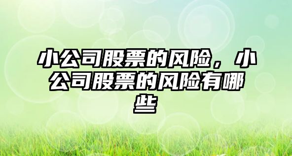 小公司股票的風(fēng)險，小公司股票的風(fēng)險有哪些