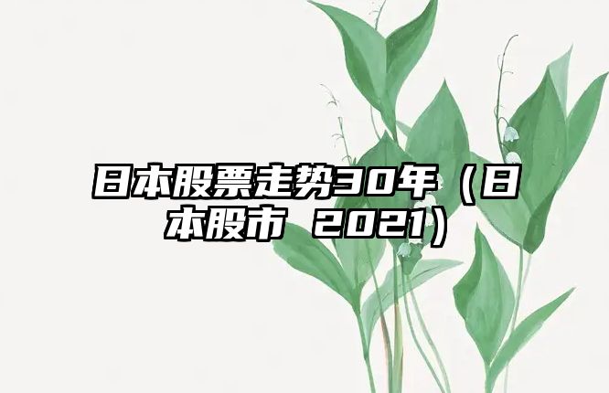 日本股票走勢30年（日本股市 2021）