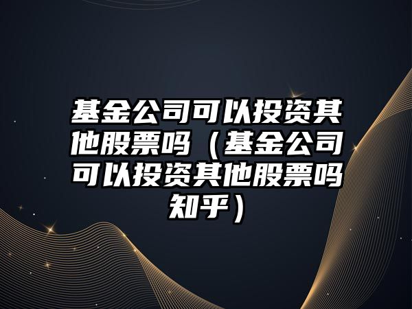 基金公司可以投資其他股票嗎（基金公司可以投資其他股票嗎知乎）