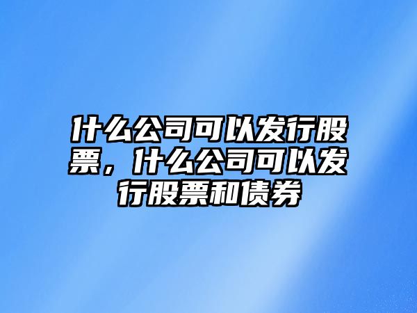 什么公司可以發(fā)行股票，什么公司可以發(fā)行股票和債券