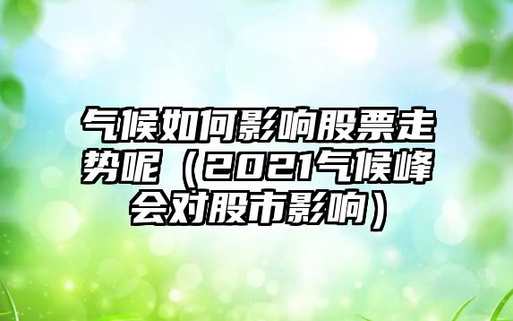 氣候如何影響股票走勢呢（2021氣候峰會(huì )對股市影響）