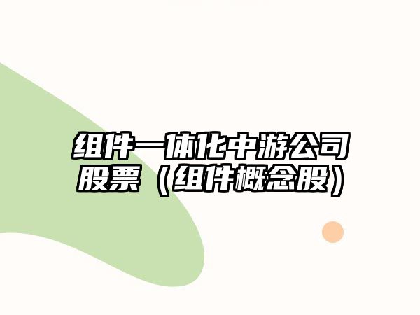 組件一體化中游公司股票（組件概念股）