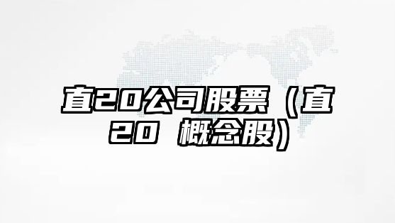 直20公司股票（直20 概念股）