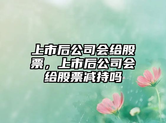 上市后公司會(huì )給股票，上市后公司會(huì )給股票減持嗎