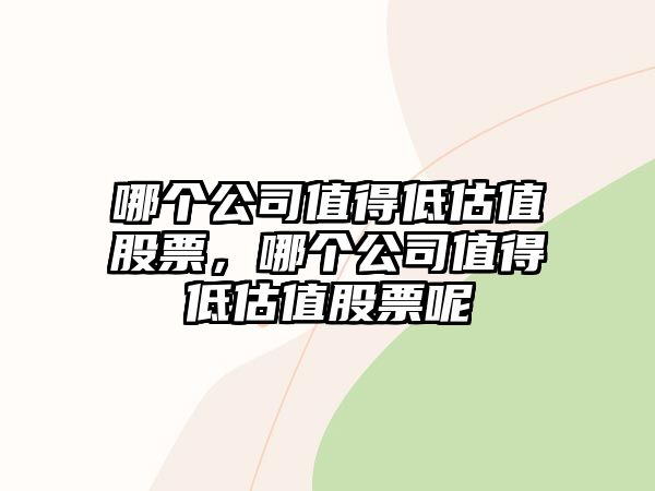 哪個(gè)公司值得低估值股票，哪個(gè)公司值得低估值股票呢