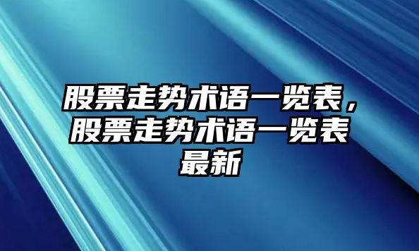 股票走勢術(shù)語(yǔ)一覽表，股票走勢術(shù)語(yǔ)一覽表最新