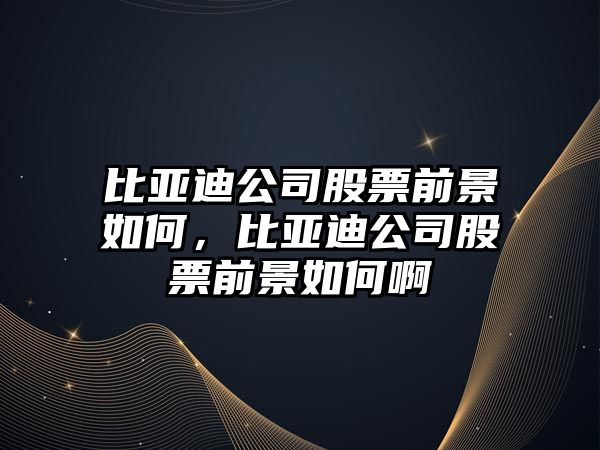 比亞迪公司股票前景如何，比亞迪公司股票前景如何啊