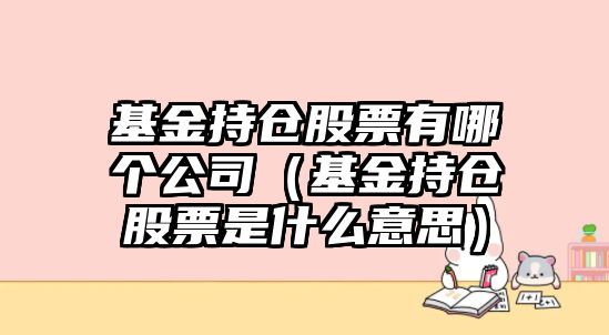 基金持倉股票有哪個(gè)公司（基金持倉股票是什么意思）