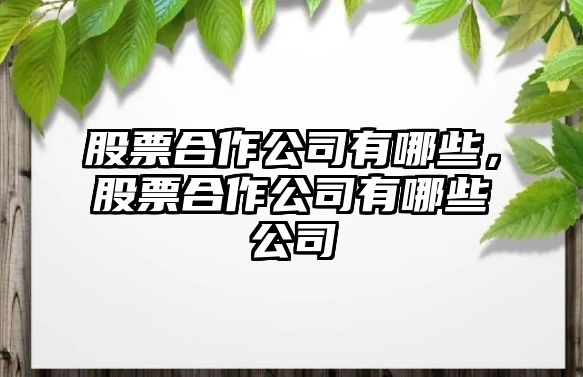 股票合作公司有哪些，股票合作公司有哪些公司