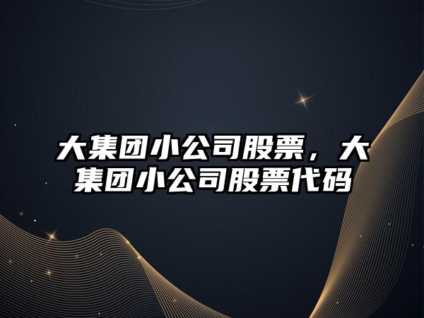 大集團小公司股票，大集團小公司股票代碼