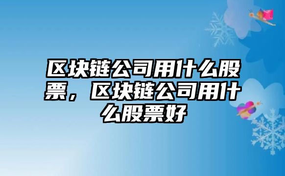 區塊鏈公司用什么股票，區塊鏈公司用什么股票好