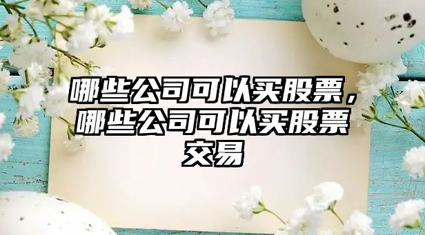 哪些公司可以買(mǎi)股票，哪些公司可以買(mǎi)股票交易