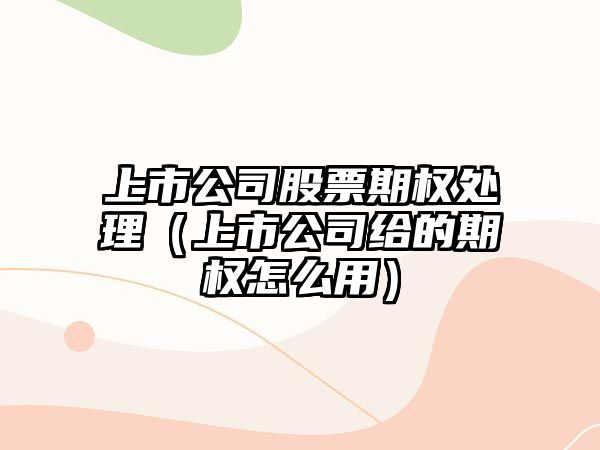 上市公司股票期權處理（上市公司給的期權怎么用）