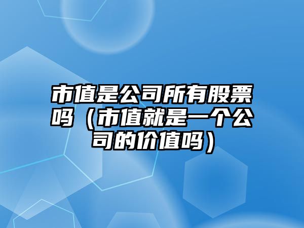 市值是公司所有股票嗎（市值就是一個(gè)公司的價(jià)值嗎）