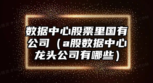 數據中心股票里國有公司（a股數據中心龍頭公司有哪些）