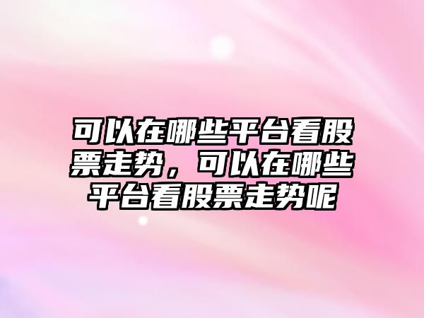 可以在哪些平臺看股票走勢，可以在哪些平臺看股票走勢呢