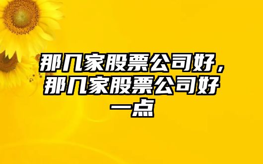 那幾家股票公司好，那幾家股票公司好一點(diǎn)