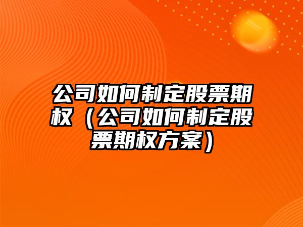 公司如何制定股票期權（公司如何制定股票期權方案）