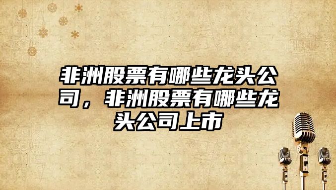 非洲股票有哪些龍頭公司，非洲股票有哪些龍頭公司上市