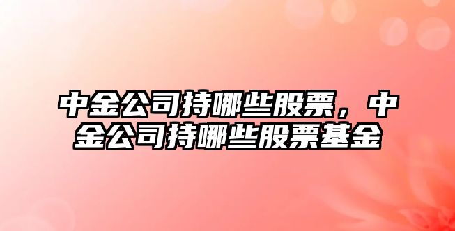 中金公司持哪些股票，中金公司持哪些股票基金