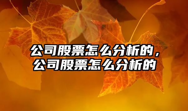 公司股票怎么分析的，公司股票怎么分析的