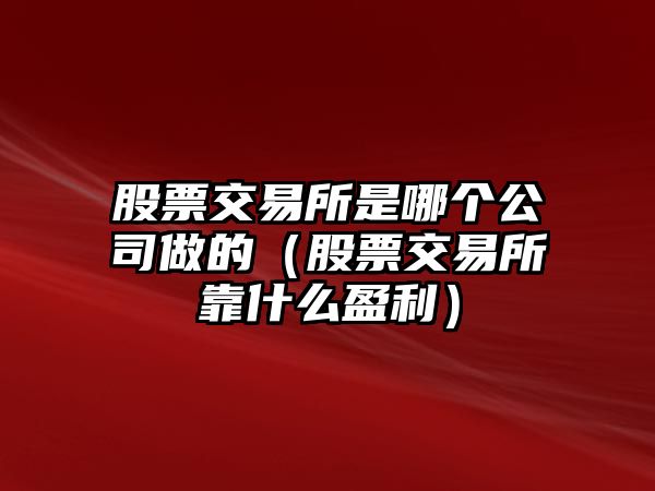 股票交易所是哪個(gè)公司做的（股票交易所靠什么盈利）