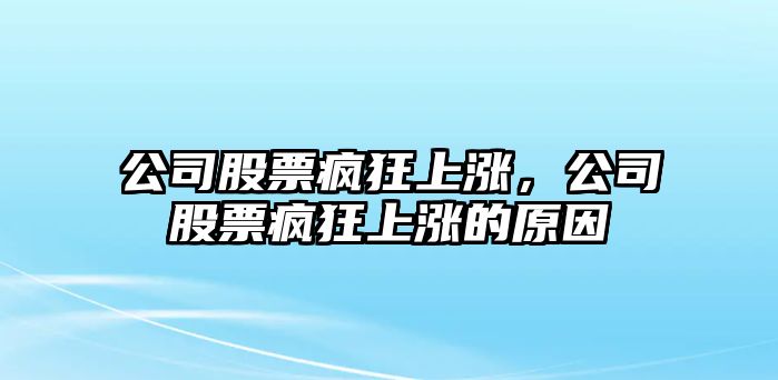 公司股票瘋狂上漲，公司股票瘋狂上漲的原因