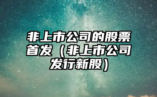 非上市公司的股票首發(fā)（非上市公司發(fā)行新股）