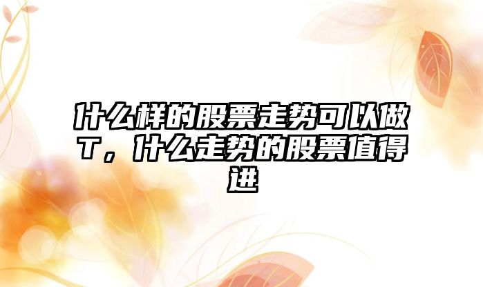 什么樣的股票走勢可以做T，什么走勢的股票值得進(jìn)