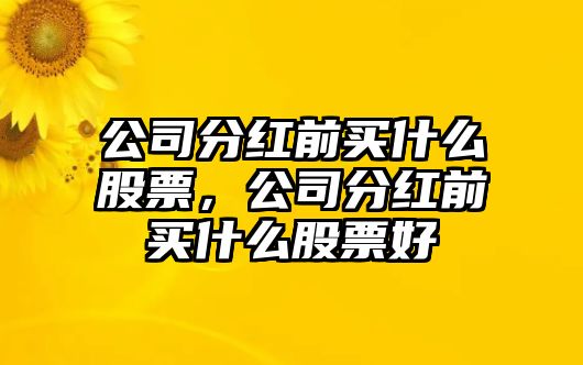 公司分紅前買(mǎi)什么股票，公司分紅前買(mǎi)什么股票好