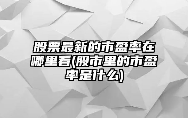 股票最新的市盈率在哪里看(股市里的市盈率是什么)