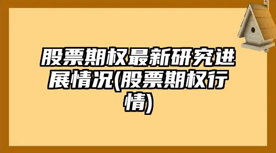 股票期權最新研究進(jìn)展情況(股票期權行情)