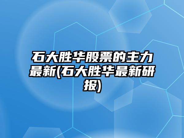 石大勝華股票的主力最新(石大勝華最新研報)