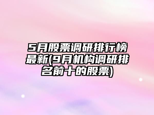 5月股票調研排行榜最新(9月機構調研排名前十的股票)