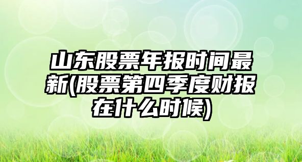 山東股票年報時(shí)間最新(股票第四季度財報在什么時(shí)候)