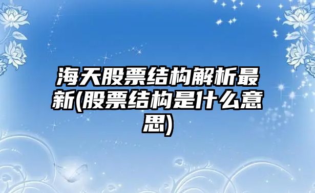 海天股票結構解析最新(股票結構是什么意思)