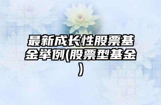 最新成長(cháng)性股票基金舉例(股票型基金)