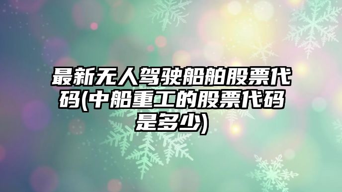 最新無(wú)人駕駛船舶股票代碼(中船重工的股票代碼是多少)