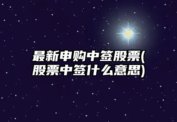 最新申購中簽股票(股票中簽什么意思)