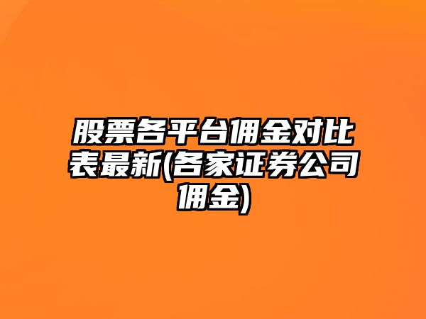 股票各平臺傭金對比表最新(各家證券公司傭金)