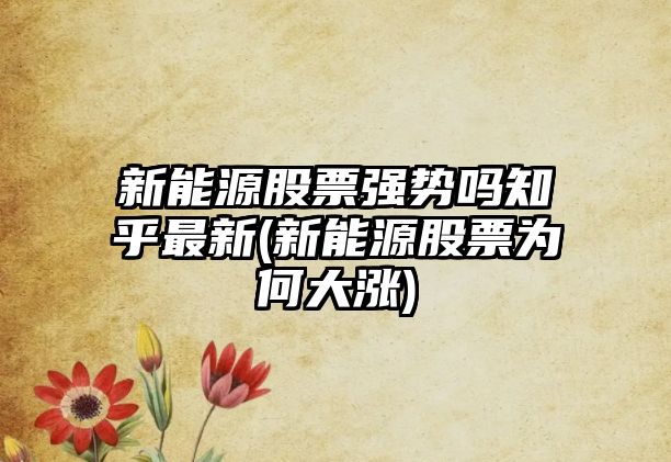 新能源股票強勢嗎知乎最新(新能源股票為何大漲)