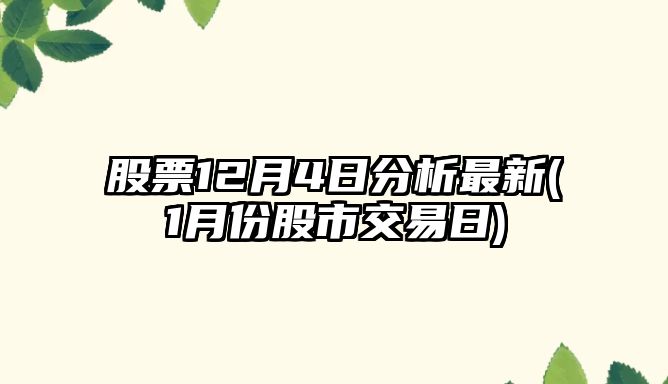 股票12月4日分析最新(1月份股市交易日)