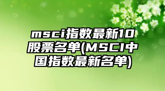 msci指數最新10股票名單(MSCI中國指數最新名單)