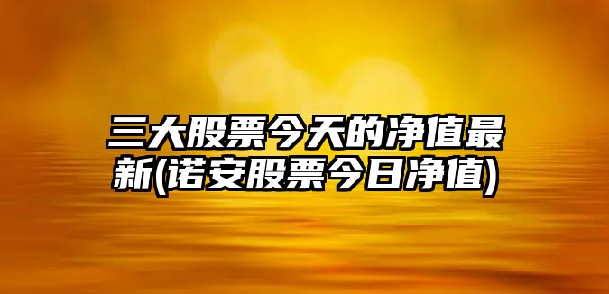 三大股票今天的凈值最新(諾安股票今日凈值)